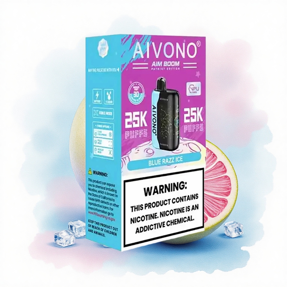 Aivono Aim Boom 25000 Blå Hindbær Is med 0% nikotin og 650mAh