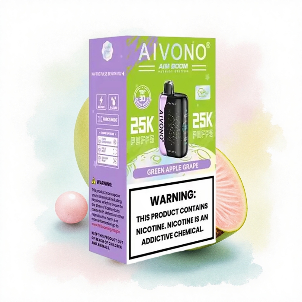 Aivono Aim Boom 25000 Grøn Æble Drue 5% Nikotin Type-C 650mAh