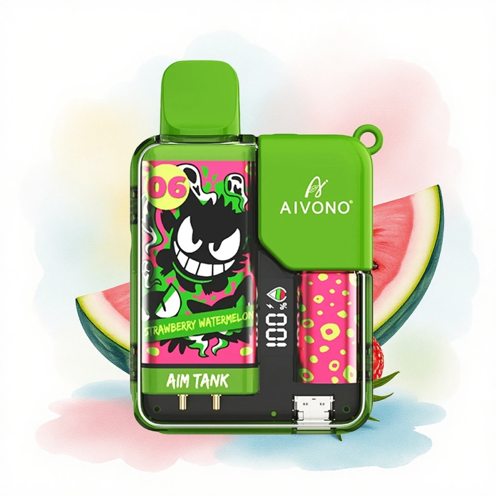 Aivono Aim Tank 9500 Jordbær Vandmelon 18ml 650mAh 5% Nikotin