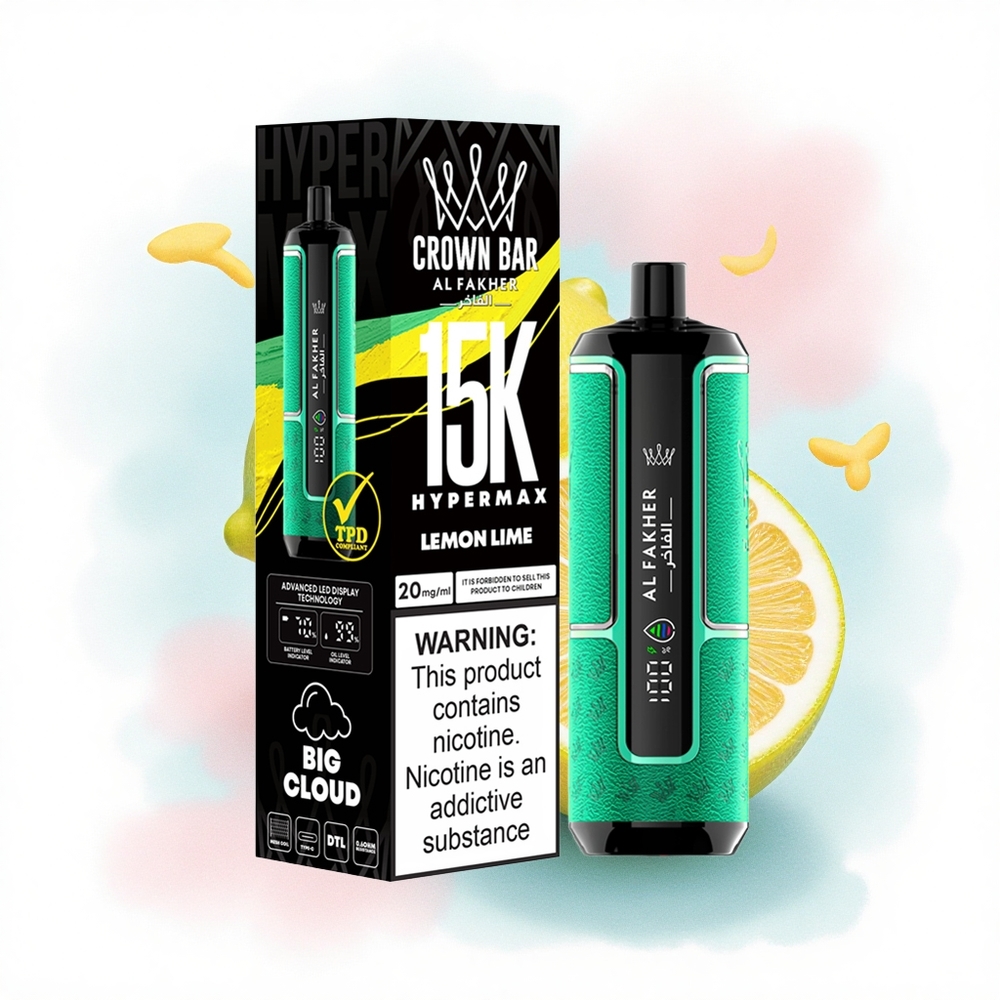 Al Fakher Crown Bar 15K Hypermax Citron Lime 22ml 600mAh DTL