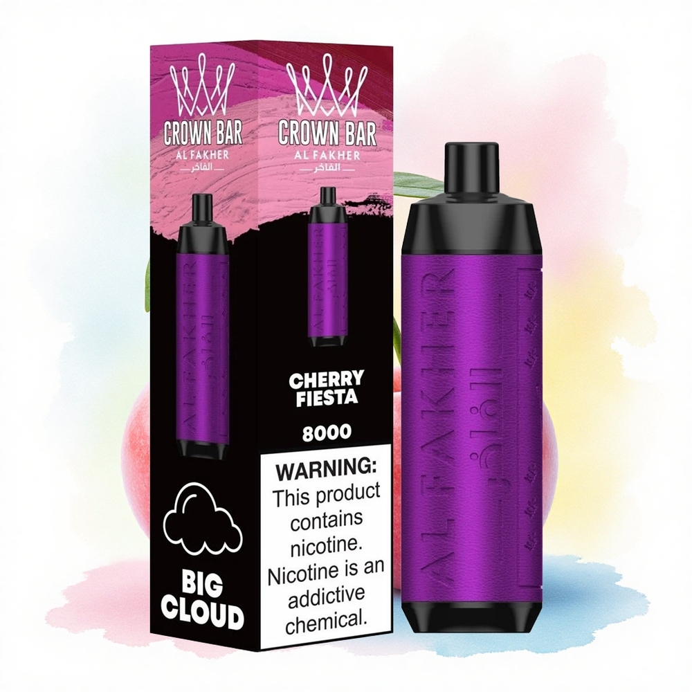 Al Fakher Crown Bar 8000 Crystal Kirsebær Fest med 5mg Nikotin og 600mAh