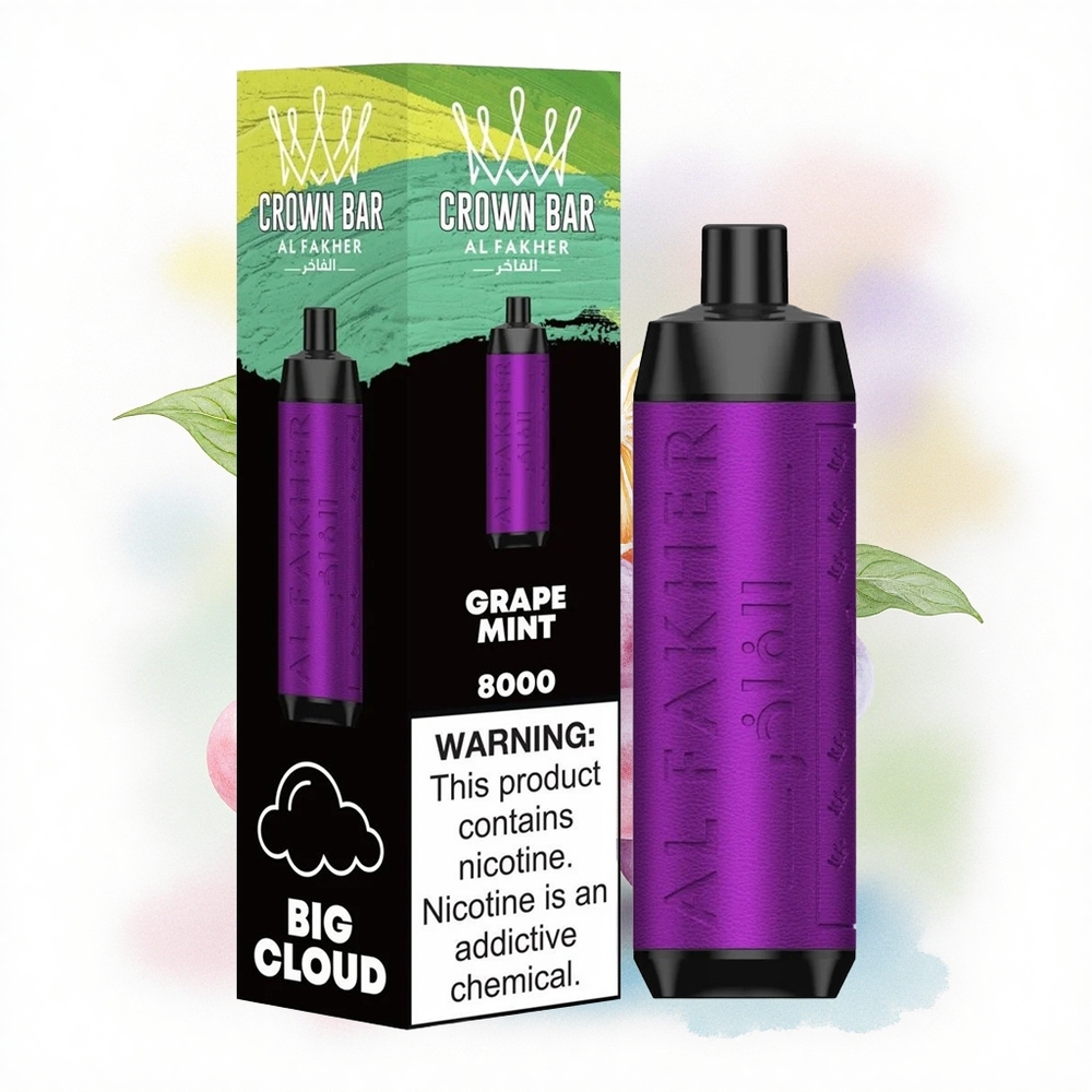 Al Fakher Crown Bar 8000 Crystal Vinduesmynte med 5mg nikotin og 600mAh batteri